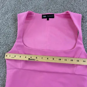 ZARA Going Out Pink Square Neck Sleeveless Tank Top Side Zip Party Bodycon Small thumbnail 4