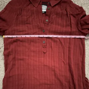 Maeve Anthropologie Bloomsbury Tie Waist Shirt Dress Rust Orange Size 6 thumbnail 10
