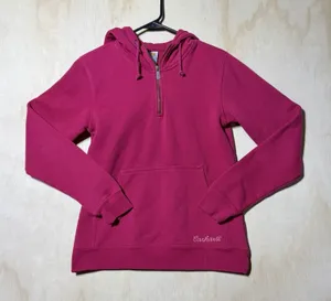 Carhartt Women’s XS Pink Quarter Zip Hoodie Sweatshirt Fleece Workwear Pullover thumbnail 1