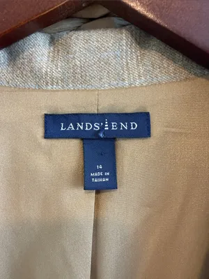 Lands' End Wool Lined Woven Career Dress Suit Blazer, 14 thumbnail 2