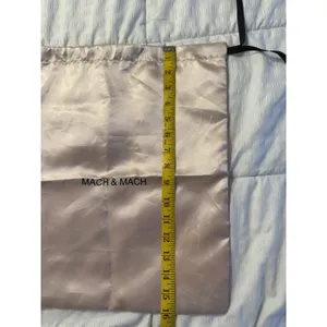 Mach & Mach Shoe Dust Bag Purse Blush Pink Sheen Drawstring Luxury Designer thumbnail 5