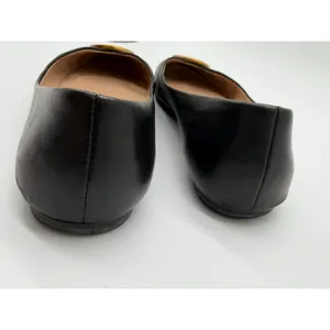 Tory Burch Claire Ballet Flats Womens 8.5M Black Gold Medallion Logo thumbnail 4