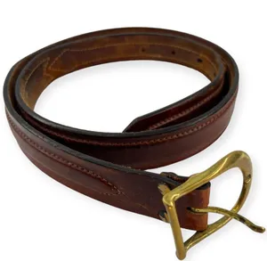 Vintage Jordache Leather Solid Brass Buckle Belt 34"/ 1.5" Unisex Men Women thumbnail 4