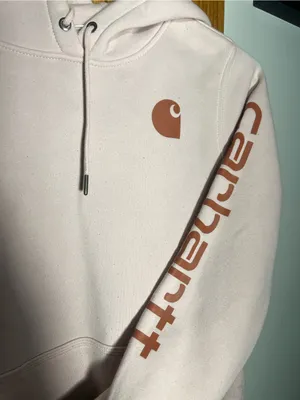 Carhartt Light Pink Hoodie with Rust Logo thumbnail 3