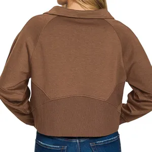 Zenana Scuba Full Zip Cropped‎ Jacket with Pockets thumbnail 3