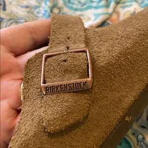 Birkenstock Brown Suede Boston Slide On Clogs thumbnail 5