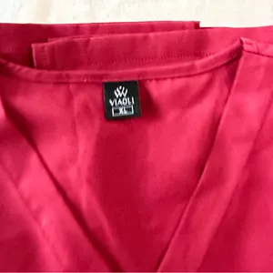 Women's Maroon Two Piece Scrub Set Size XL #260643 Red thumbnail 3