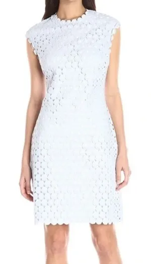Ted Baker Jemille Sheath Dress‎ Size 8 Blue Scalloped Lace Feminine Romantic thumbnail 1