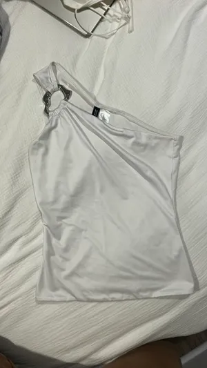 One-Shoulder H&M Top White thumbnail 4