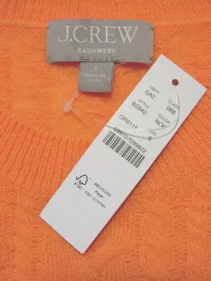 NWT J.Crew Cashmere Cropped Cable-knit Crewneck Sweater in Neon Orange S thumbnail 7