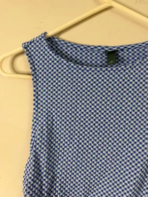 Wild Fable Blue Checkered Tie-Side Tank Top thumbnail 3