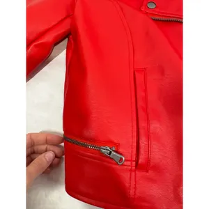 Riverdale South Side Serpents Red Faux Leather Moto Jacket Womens‎ Small thumbnail 3
