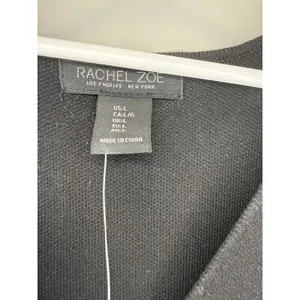 Rachel Zoe Women's Black Vest with Gold Buttons Large Thick Fabric Sleeveless L thumbnail 2