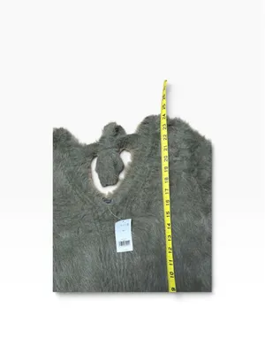 Women's Banana Republic Fuzzy Sweater Size M Green Crew Neck thumbnail 6