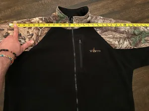 Habit Outdoors Mens Black Fleece Zip Up Realtree Camouflage Sleeve Size Large thumbnail 5