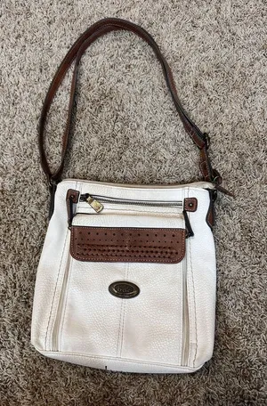 BOC Born Concept Crossbody Handbag Cream Brown Zip Top‎ Organizer Purse Bag thumbnail 1
