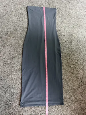 Babaton Contour Strapless Midi Dress Gray Bodycon Tube Dress Size S thumbnail 5
