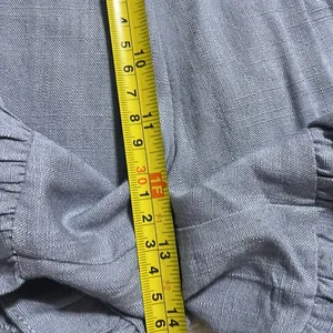 Umgee womens large linen blend baby blue ruffle shorts no pockets elastic waist thumbnail 3