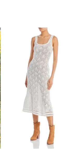 Aqua & Kristopher Brock Bohemian Cotton Crochet Dress thumbnail 2