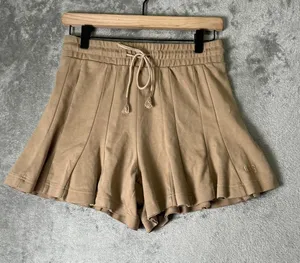 UGG Women's Phaedra Short Tan Elastic Drawstring Flounce Ruffle Lounge Shorts XS thumbnail 1