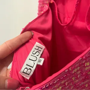 NWT Blush Prom 20400 Bubblegum Short Sequin Cocktail Dress Formal Homeco… thumbnail 8