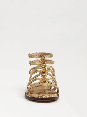 Sam Edelman Tianna Gladiator Sandal Gold Size 7.5 New Without Box thumbnail 5