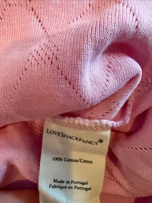 LoveShackFancy Natine Cardigan Pink Size Small Lace Trim Button Front thumbnail 5