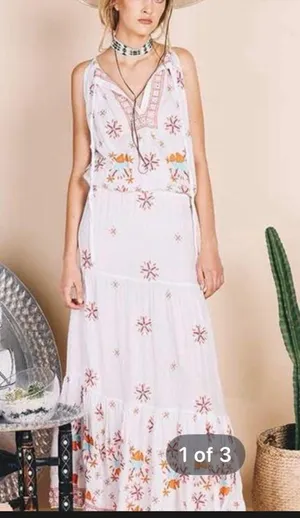 Ruby Yaya Smocked Waist Boho Mixed Print Dress thumbnail 2