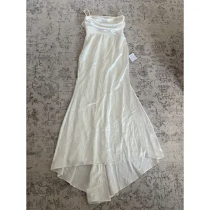 Lulus Lovely Endearment White Satin Sleeveless Backless Maxi Dress XS Bridal thumbnail 4