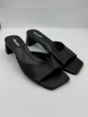 NEW‎ Abound Erica Black Block Heel Square Toe Slide Sandals size 8 90’s vibe thumbnail 2