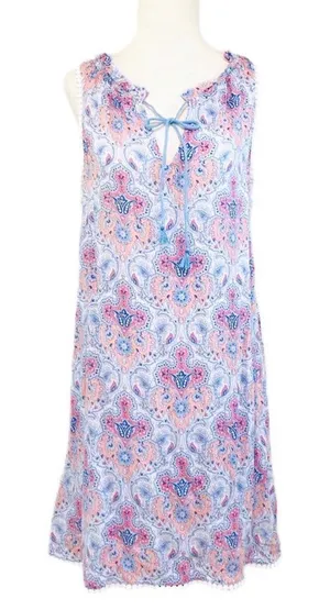 VICTORIA’S SECRET Blue Paisley Print Short Nightgown Sleeveless Size‎ Small New thumbnail 1