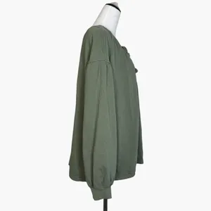 Aerie Easy Street Olive Green Oversized Sweatshirt Size M Peasant Boho Cottage thumbnail 8