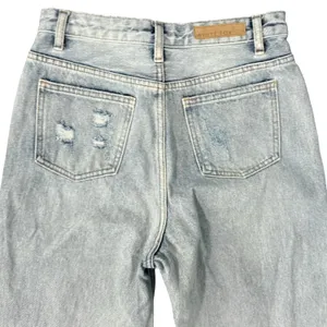 White Fox Light Wash High Rise Distressed Denim Straight Mom Jeans Size S 26" thumbnail 10