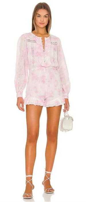 Tularosa Jordan Romper in Fuchsia Tie Dye XL thumbnail 1