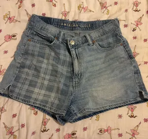 Plaid American eagle plaid shorts Blue thumbnail 1