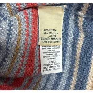 L.L.Bean Sweater Multicolor Striped‎ Cotton Boat Neck Nautical Coastal Classic M thumbnail 5