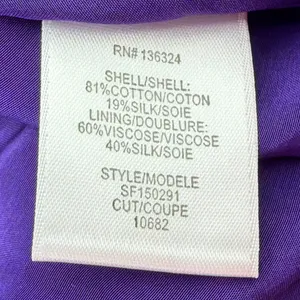 Halston Heritage Purple Cotton Silk Halter Pleated Tulip Bubble Dress Pockets 4 thumbnail 6