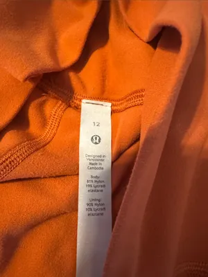 EUC lululemon Orange High-Rise Crop Leggings thumbnail 3