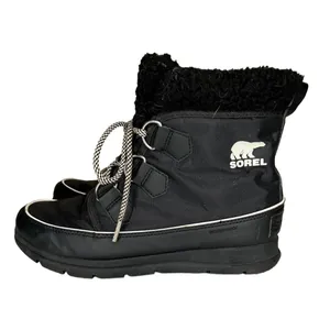 SOREL Explorer Carnival Boots Black/Sea‎ Salt Women’s Size 8.5 thumbnail 2