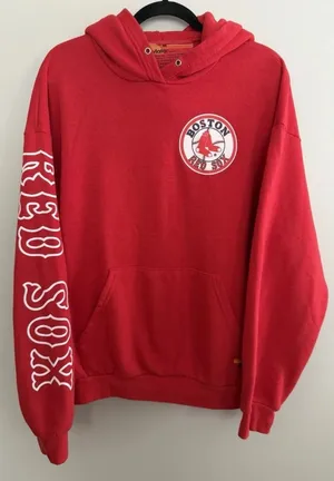 Aviator Nation Red Sox Relaxed‎ Pullover Hoodie Red Size Medium thumbnail 1