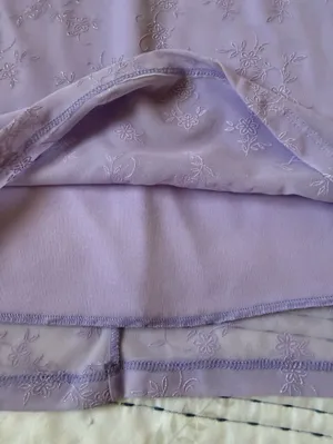 Vintage Y2K Lavender Cowl Neck Lace Up Back Floral Mesh Midi Dress Fairycore thumbnail 7