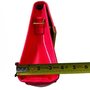 Ted Baker London Neon Pink Patent Embossed T Logo Top Handle Bag Gold Hardware thumbnail 6