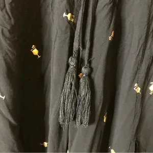 Solitaire Swim Martini Glass Coverup Wide Leg‎ Pants Black Gold Medium thumbnail 4