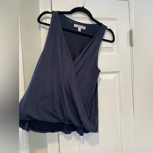 Abercrombie & Fitch Size S Navy Blue Soft Slub Knit Wrap Front Tank Top thumbnail 5