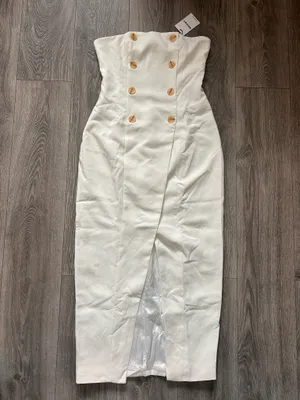 New Showpo Carson Midi Dress Strapless Double Breasted Fitted Dress MSRP $109 thumbnail 4