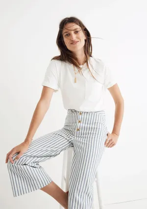 Madewell Wide leg Stripe Pants thumbnail 4