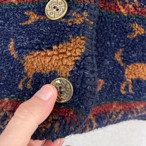 Vintage Coldwater Creek Vest Womens Sm/Md Blue Southwestern Howling Wolf Boho thumbnail 4