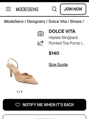 DOLCE VITA Haylee Slingback Pointed Toe Pump suede tan $140 summer 90s party thumbnail 2