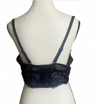 Adore Me Bra Sz 36DD Pacchi Black/Blue Lace Bralette Feminine Sexy Fairy thumbnail 4