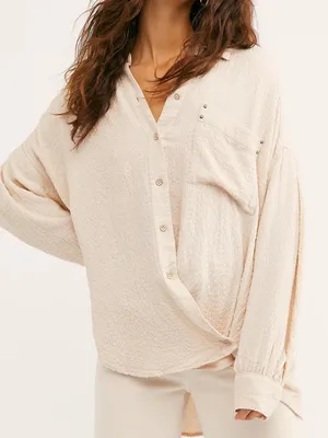 Free People We The Free Hidden Valley Oversized Buttondown Medium thumbnail 2